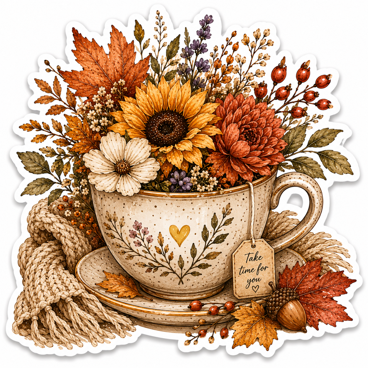 Cozy Autumn Teacup Sticker