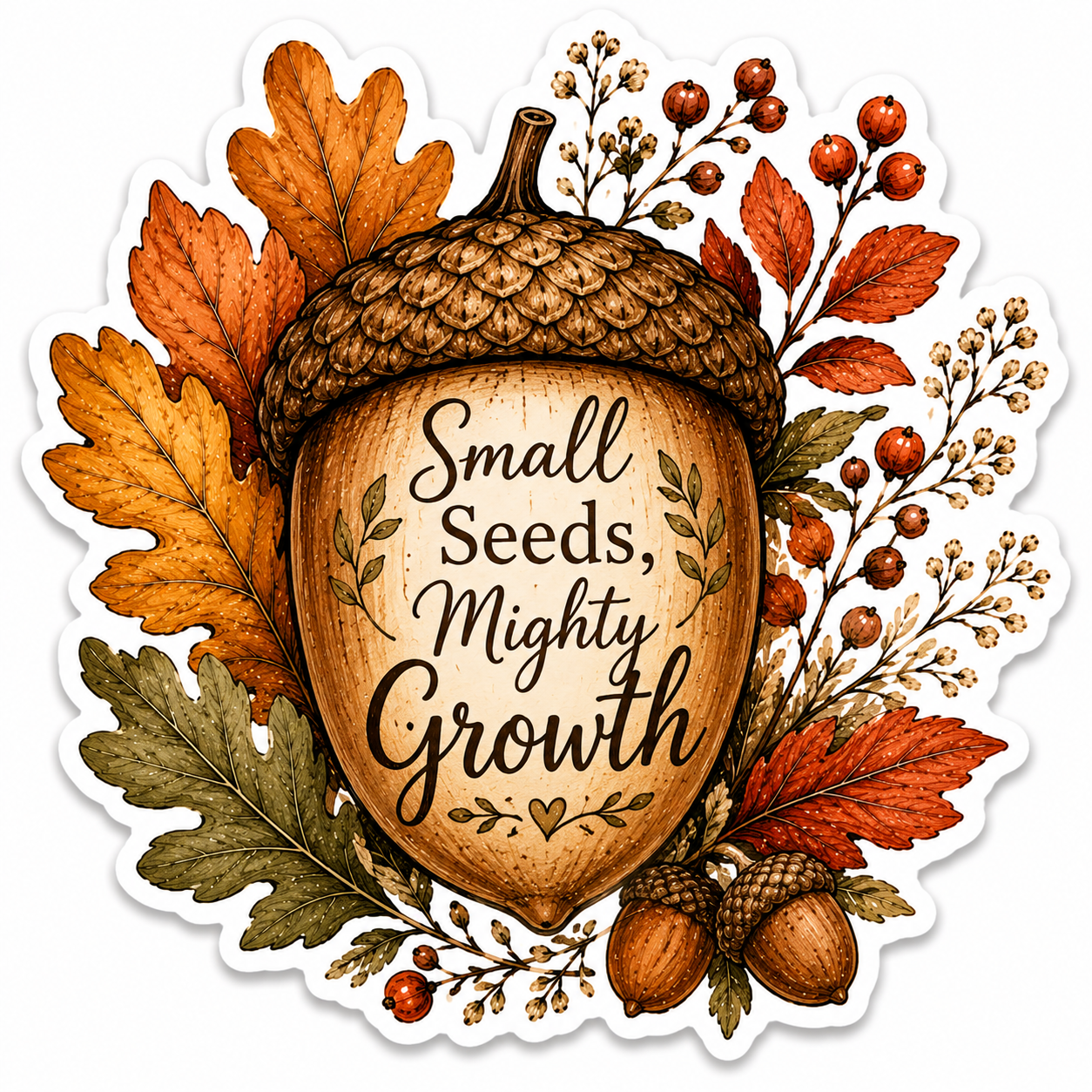 Small Seeds, Mighty Growth Sticker