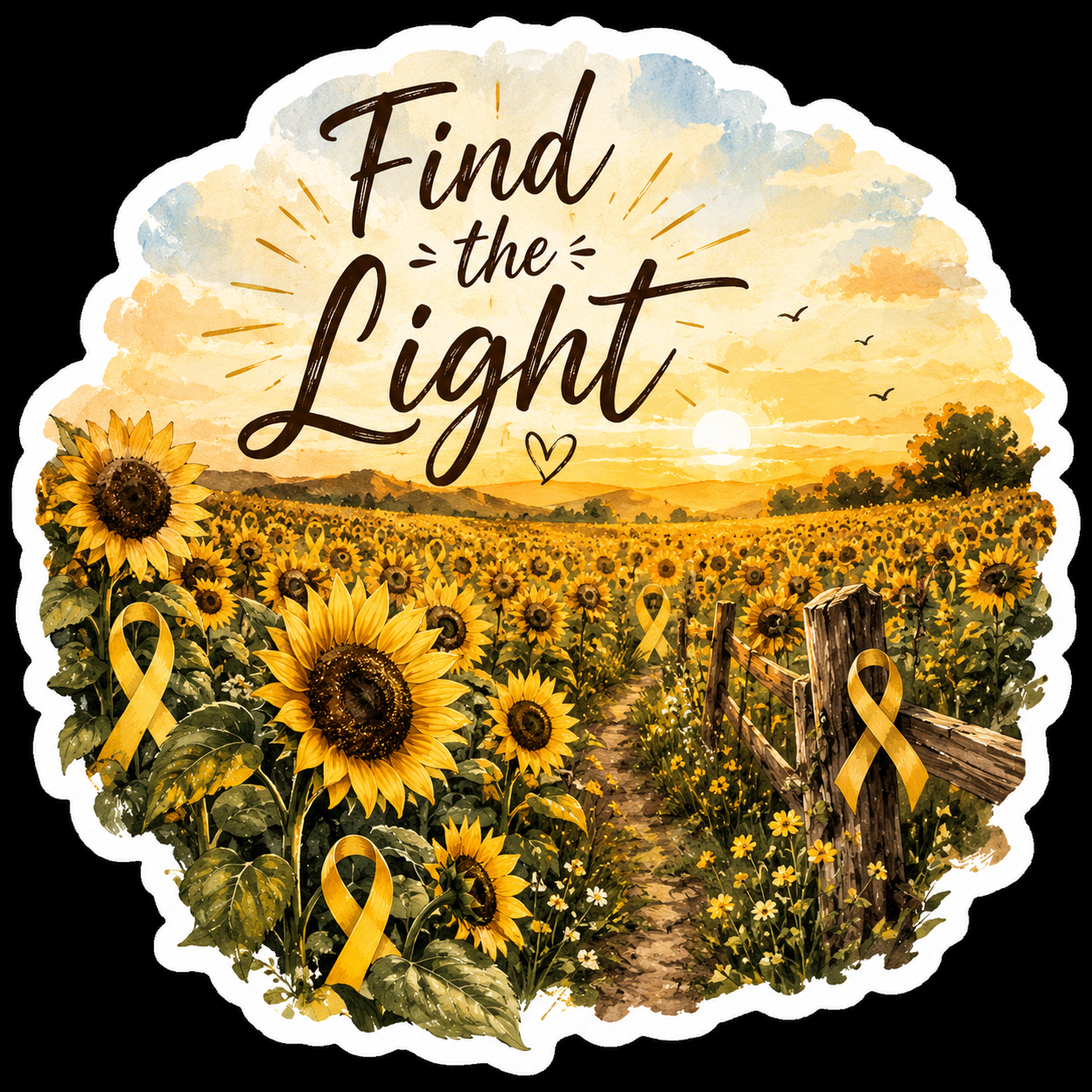 Find the Light in Sunflowers Sticker