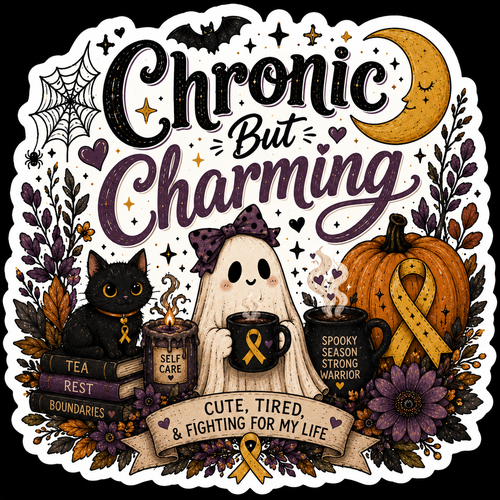 Chronic But Charming Sticker | Halloween Chronic Illness