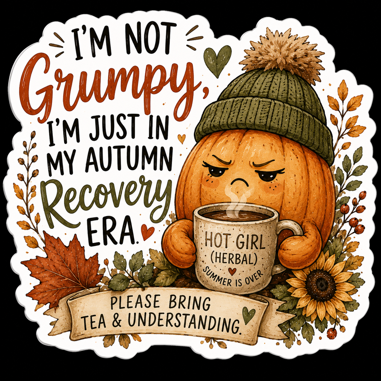 Grumpy Pumpkin Sticker