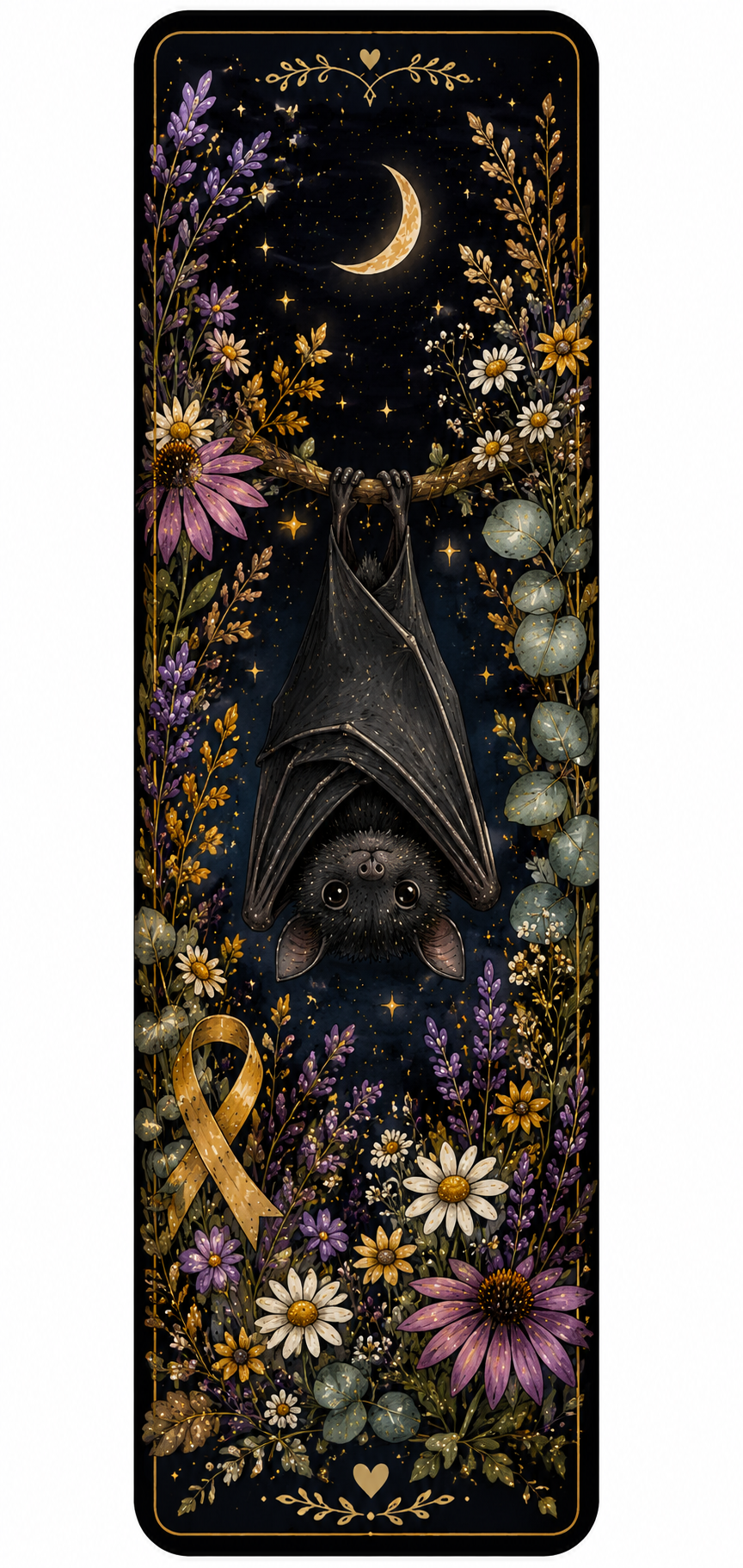 Bat Surrounded by Wildflowers Bookmark