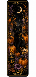 Cozy Autumn Night With a Black Cat Bookmark