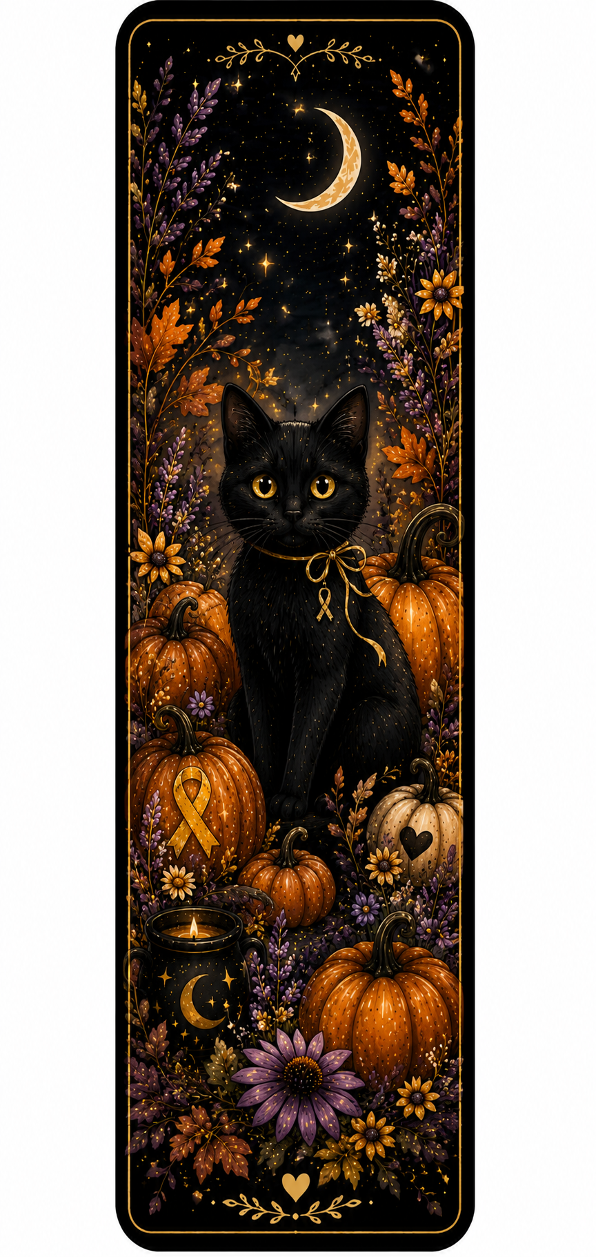 Cozy Autumn Night With a Black Cat Bookmark