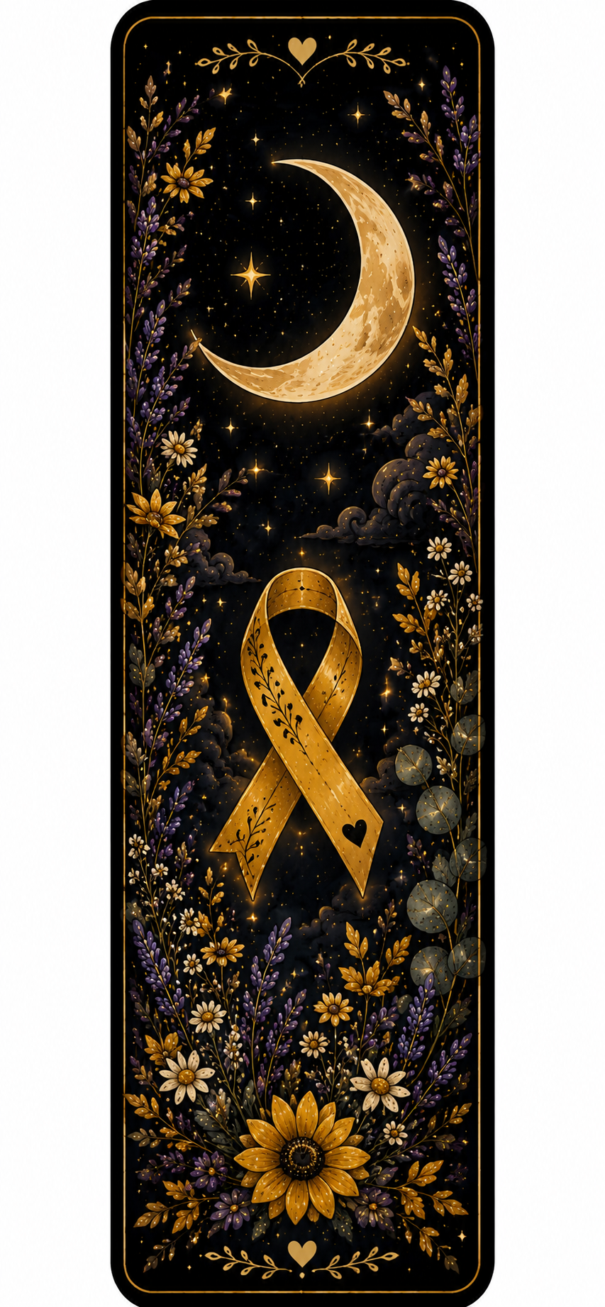 Moon and Yellow Ribbon Bookmark