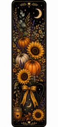 Pumpkin and Sunflower Bookmark