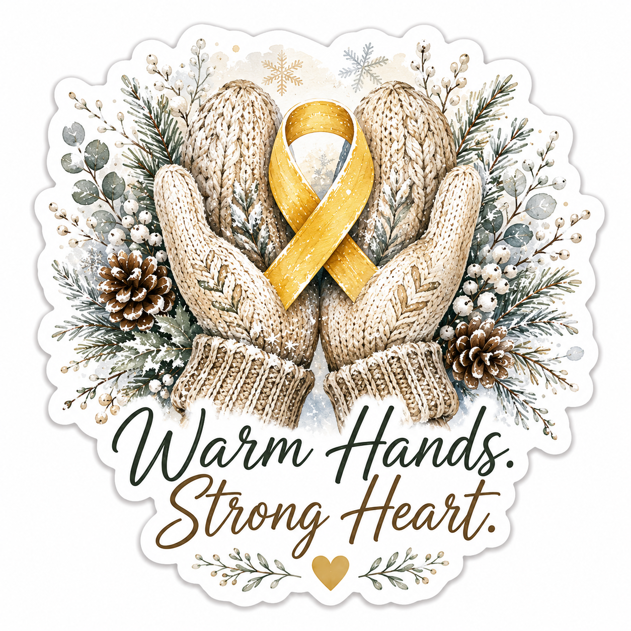 Warm Hands, Strong Heart Sticker