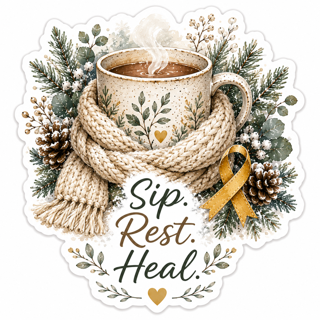Sip Rest Heal Sticker
