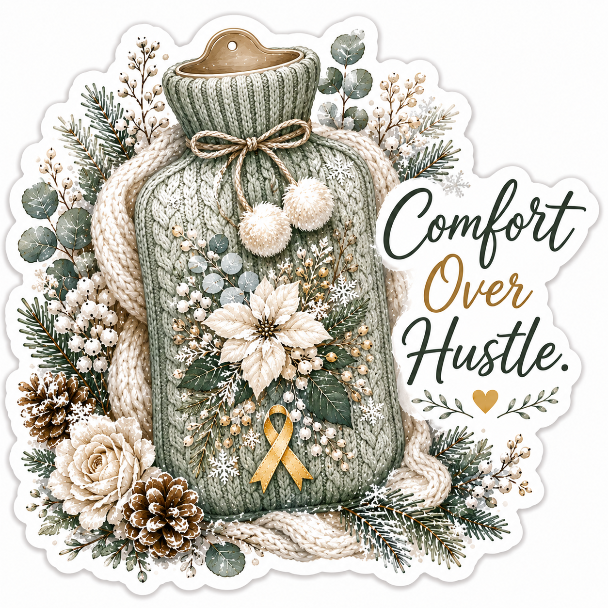 Comfort Over Hustle Sticker