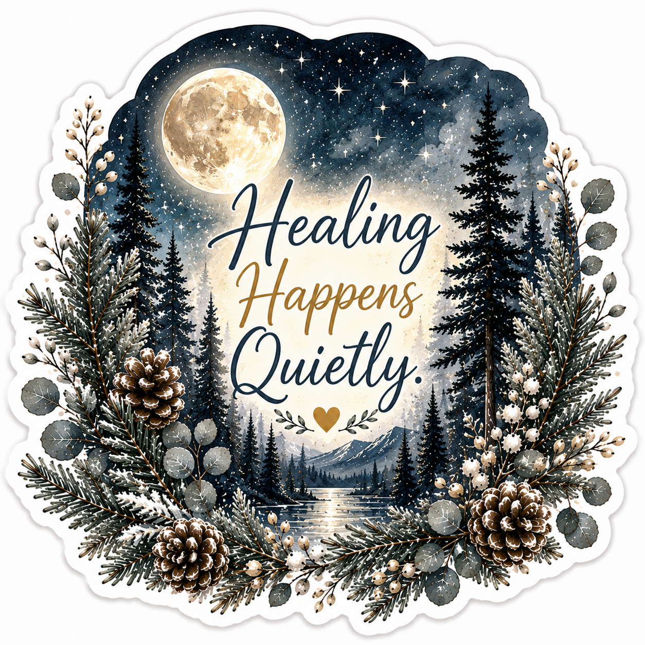 Healing Happens Quietly Sticker