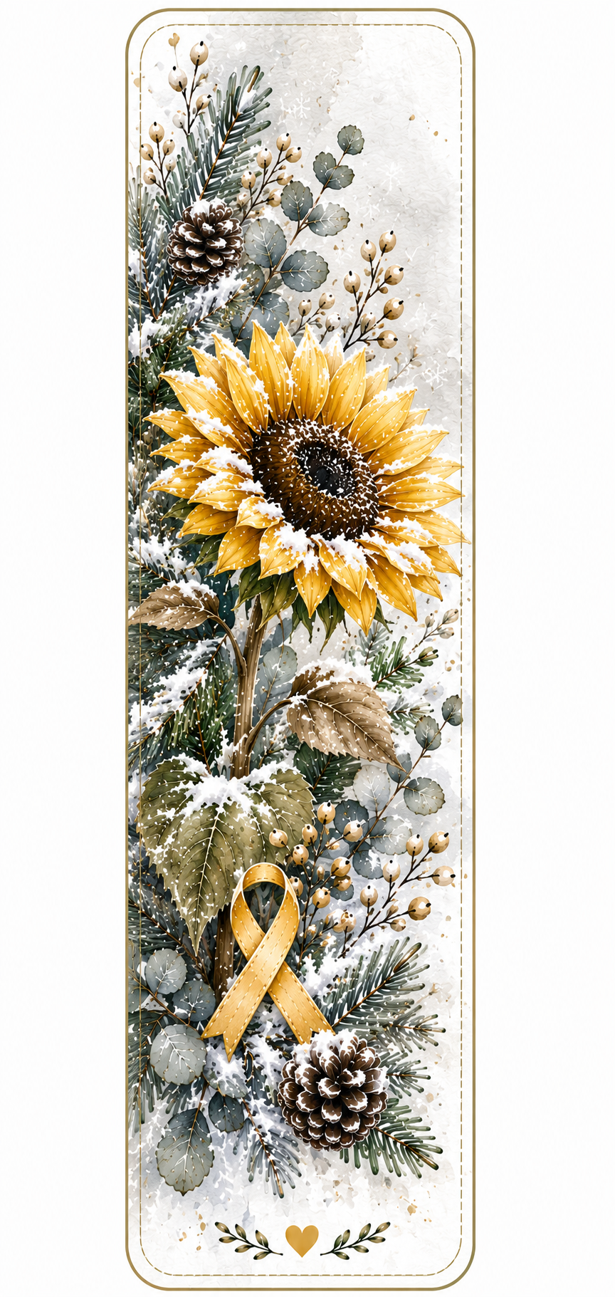 Snowy Sunflower Bookmark