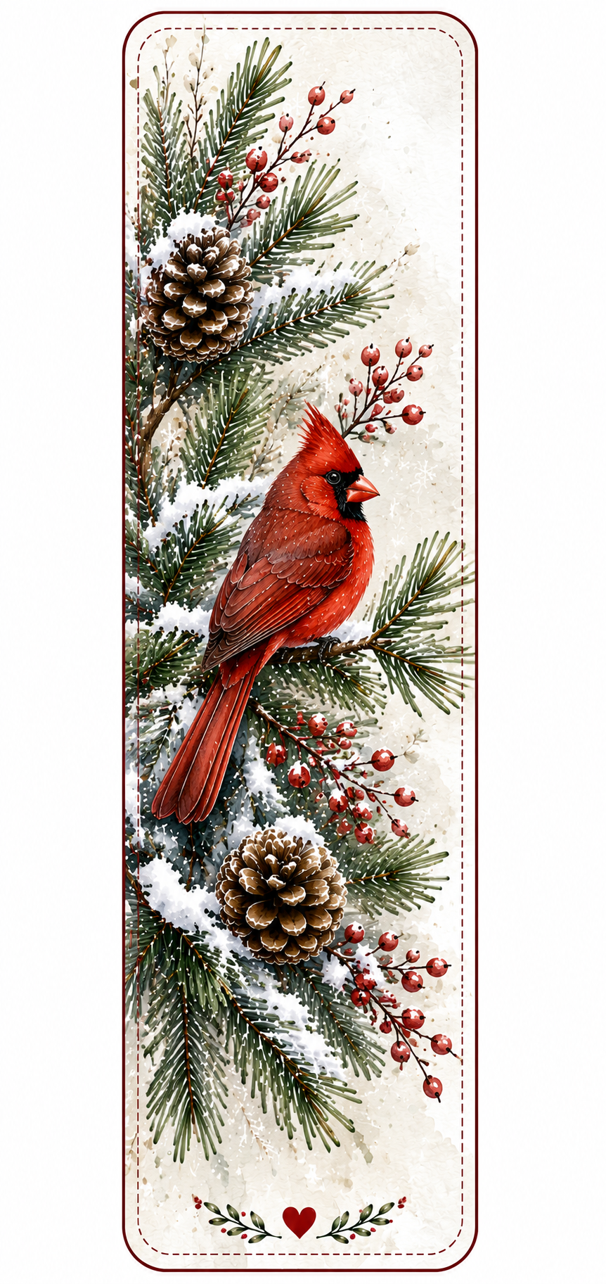 Cardinal on Pine Bookmark