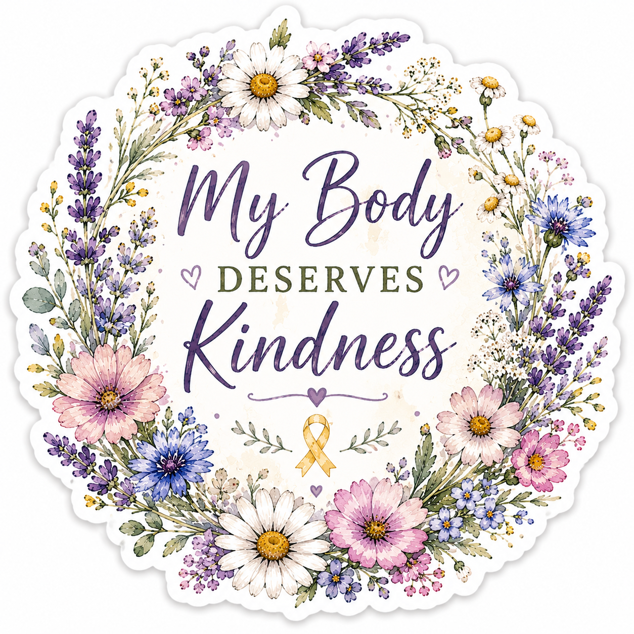 My Body Deserves Kindness Sticker
